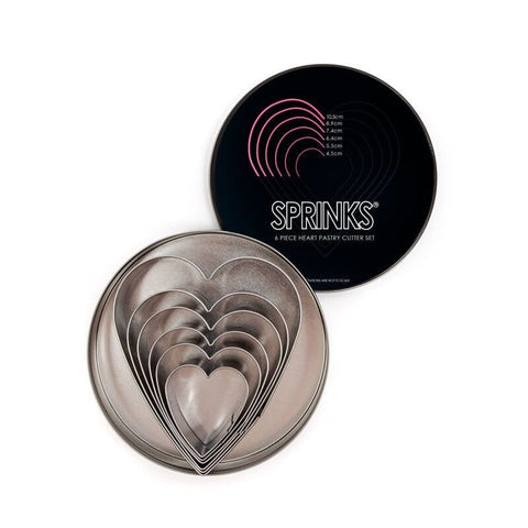 6-Piece Heart Stainless Pastry Cutter Set - By Sprinks-Sprinks-iPantry-australia