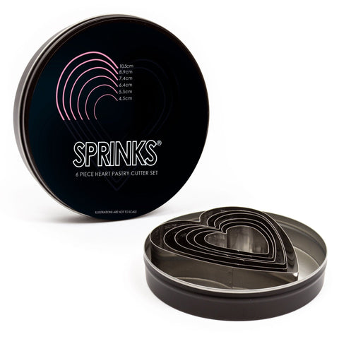 6-Piece Heart Stainless Pastry Cutter Set - By Sprinks-Sprinks-iPantry-australia
