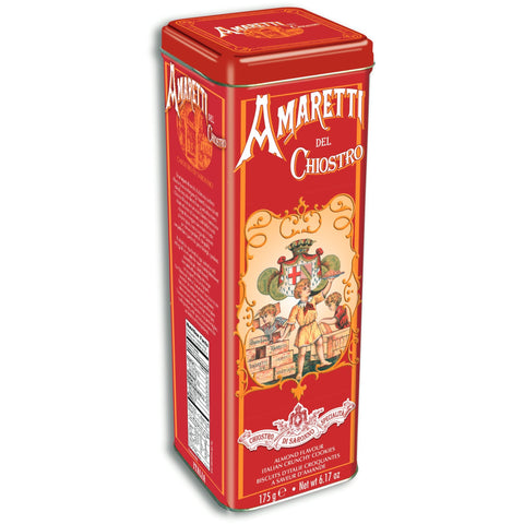 Amaretti Crunchy Tower Tin 175g - Chiostro Di Saronno