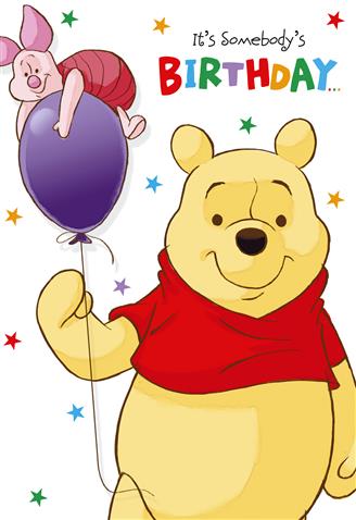 Disney - Winnie the Pooh Its somebody's Birthday - Hallmark