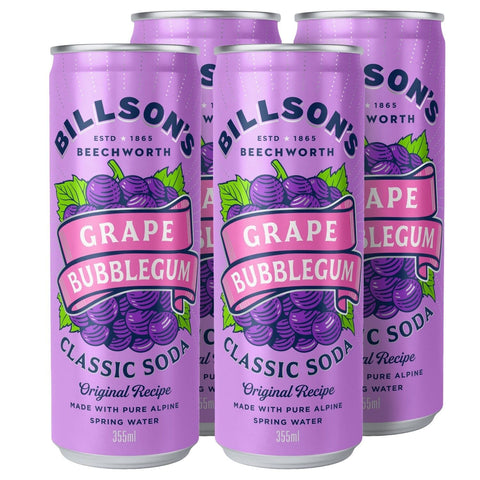 Grape Bubblegum Classic Soda 4 Pack-Beverages-Billson's-iPantry-australia