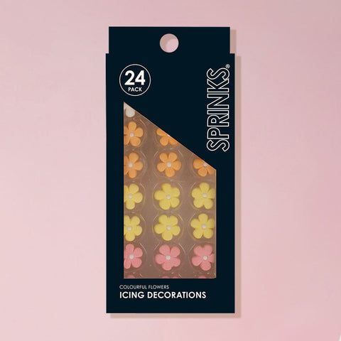 Icing Decorations - Colourful Flowers (24 Pieces)-Sprinks-iPantry-australia