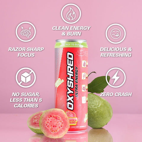 OxyShred Ultra Energy RTD Guava Paradise Can 355ml-Beverages-OxyShred-iPantry-australia