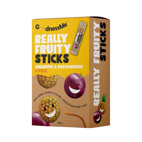 Pineapple & Passionfruit Fruit Sticks 8 pack 120g - Goodness Me