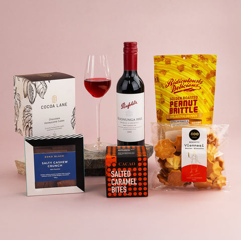 Red Wine & Sweet Bites Hamper - GiftSec