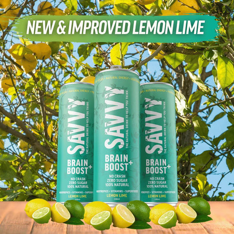 Savvy Brain Boost Lemon Lime 330ml-Beverages-SAVVY-iPantry-australia