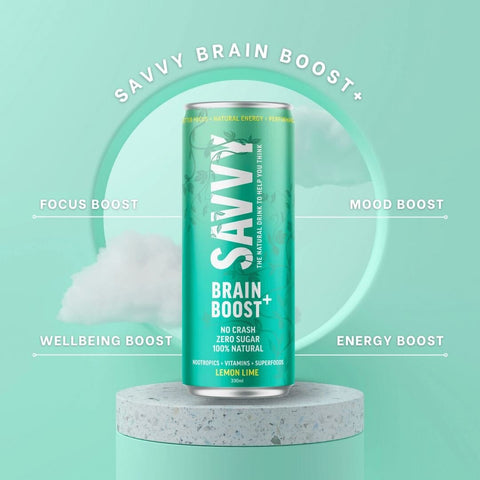 Savvy Brain Boost Lemon Lime 330ml-Beverages-SAVVY-iPantry-australia