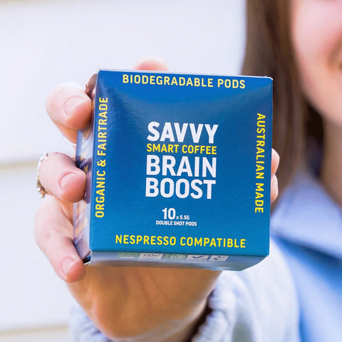Savvy Coffee Pods with nootropics - 10 x Double Shot Compostable - SAVVY