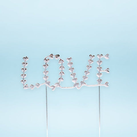 Silver Metal Cake Topper - Love-Cake & Candle-iPantry-australia