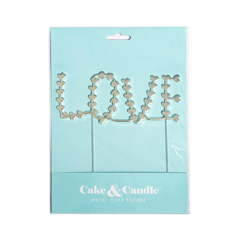 Silver Metal Cake Topper - Love-Cake & Candle-iPantry-australia