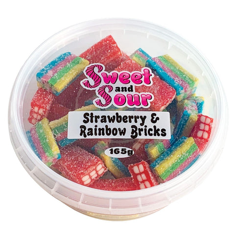 Sweet N Sour Straw Rainbow Bricks Tub-SNS-iPantry-australia