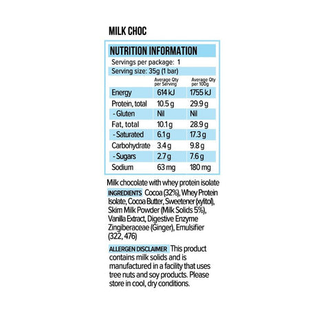 Vita Werx Protein Bars - Milk Choc 35g - Milk Choc - Vita Werx