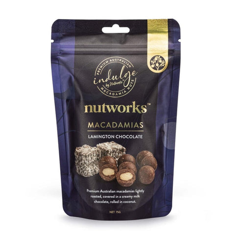 Nutworks Lamington Choc Macadamias SUP 75g-Nutworks-iPantry-australia