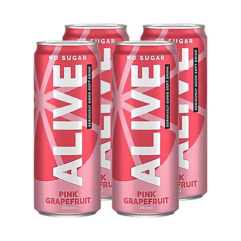 Alive Soft Drink - Pink Grapefruit 4 x 250ml - Alive