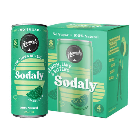 Lemon Lime Biters Sodaly 4Pk 250ml - Remedy
