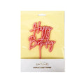 Pink Opaque / Pink Layered Cake Topper - Happy Birthday-Cake & Candle-iPantry-australia