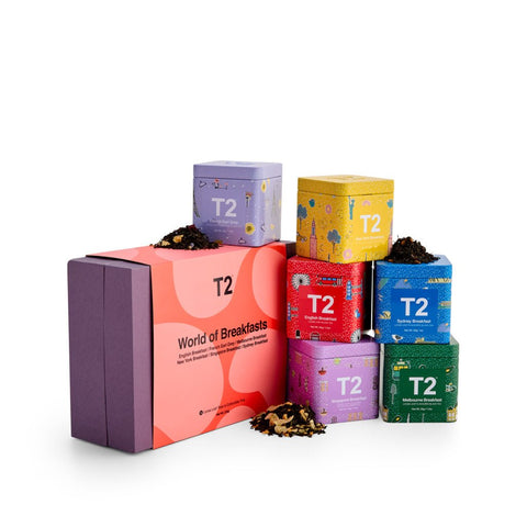 T2 World Of Breakfasts Gift Pack (6 Loose Leaf Mini Tins) - T2